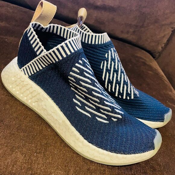 Adidas NMD CS2 Primeknit Ronin Navy White Womens 7 Mens 6 - Picture 1 of 12